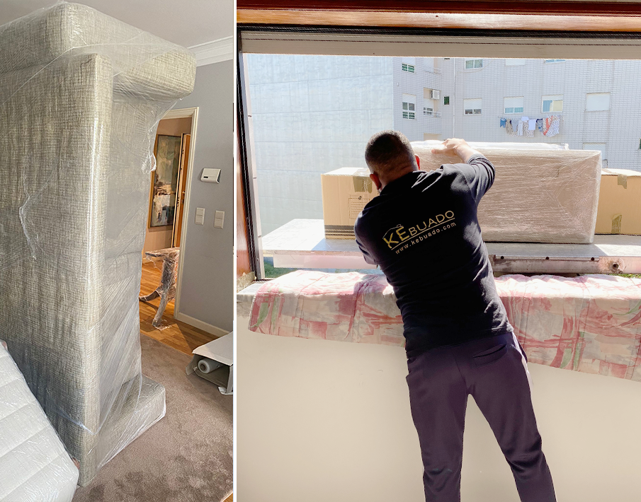 Mudanças com elevador exterior Porto